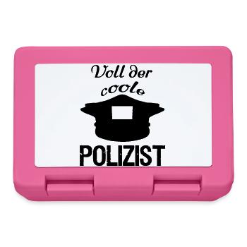 Voll der coole Polizist,Polizei,Berufe,Geschenk - Brotdose - Pink - Vorne