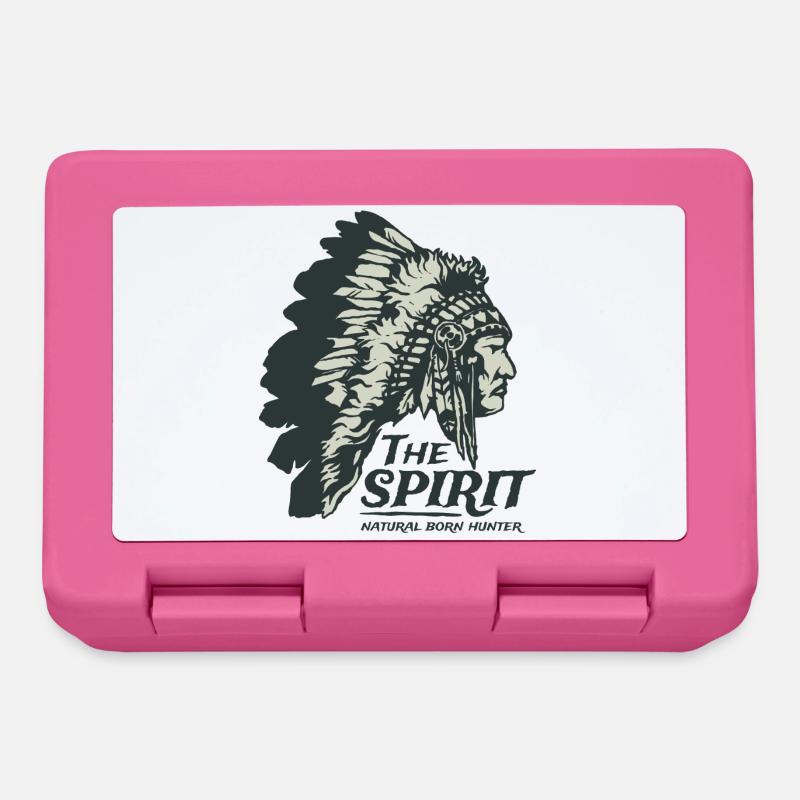 Indianer Häuptling Apache Federschmuck Geschenk - Brotdose - Pink