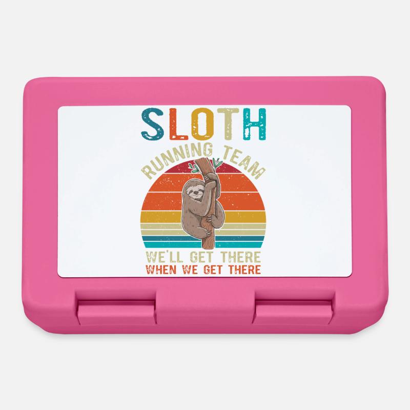 Funny Sloth Running Team - Boîte à goûter - rose