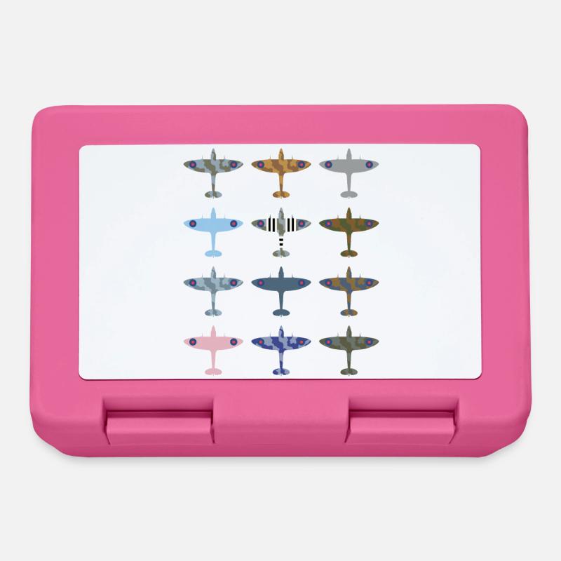 Spitfire Kampfflugzeug / Tarnmuster - Brotdose - Pink