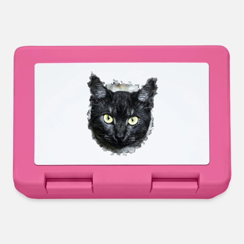 black cat black cat - Lunchbox - pink