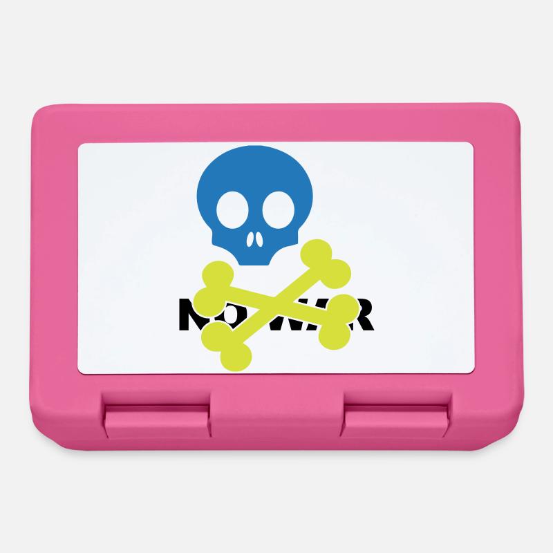 Neon Blue Skull and Crossbones - Lunchbox - pink