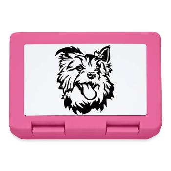 Australian Terrier Head - Lunchbox - pink - Front