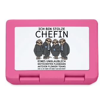 Unglaublich fleißiges Team Faultiere Stolze Chefin - Brotdose - Pink - Vorne