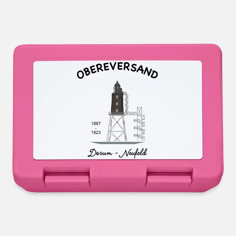 Leuchtturm Obereversand, Dorum- Neufeld, Nordsee - Brotdose - Pink
