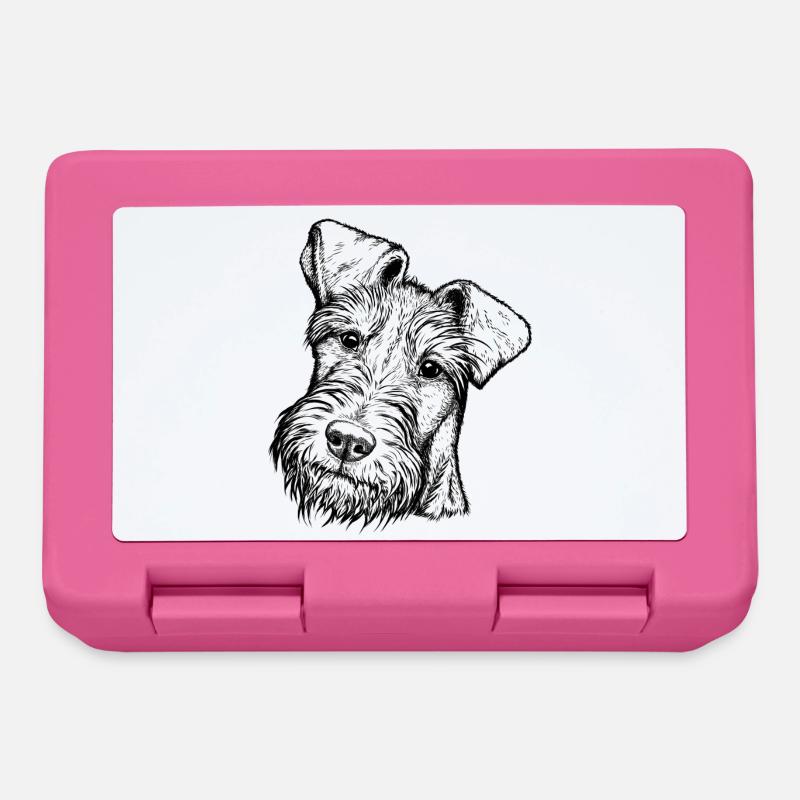 Irish Terrier Portrait frontal - Brotdose - Pink
