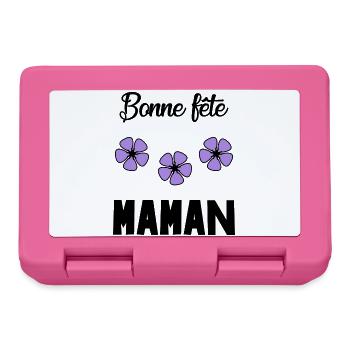 MAMAN. FÊTE DES MÈRES. BONNE FÊTE MAMAN. JE T'AIME - Boîte à goûter - rose - Devant