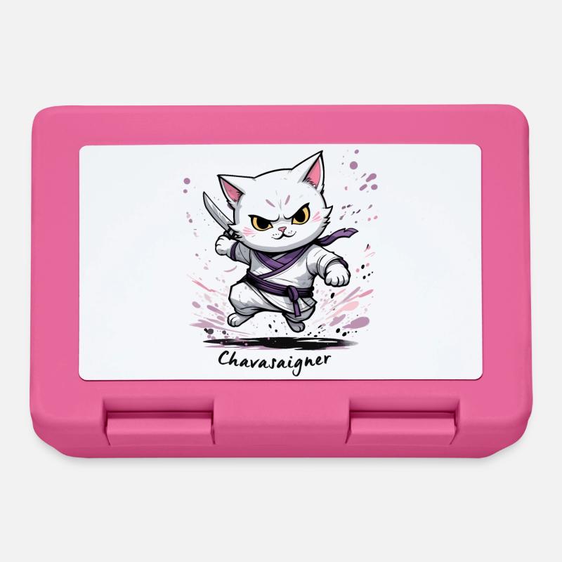 Chat maître de combat, ça va saigner ! humour - Boîte à goûter - rose