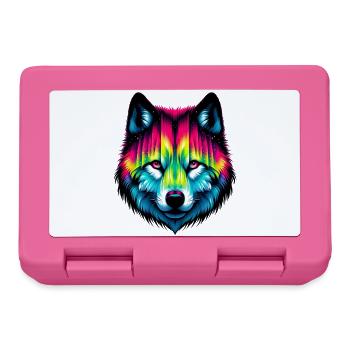 Loup - Boîte à goûter - rose - Devant