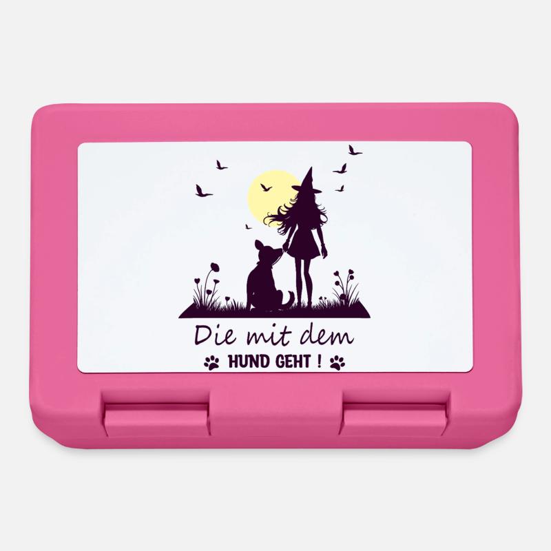 Hexe die mit dem Hund geht ! - Brotdose - Pink