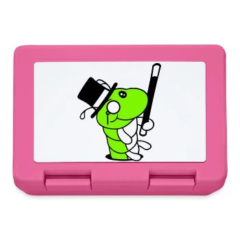Caterpillar Sir Mr. Rich Monocle Glasses Cylinder Hole - Lunchbox - pink - Front