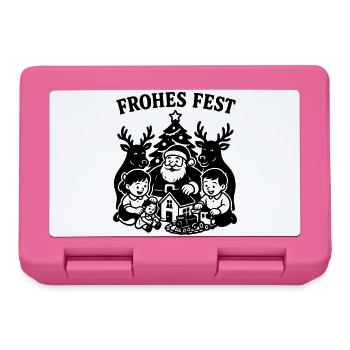 Frohes Fest Weihnachten Kinder Bescherung - Brotdose - Pink - Vorne