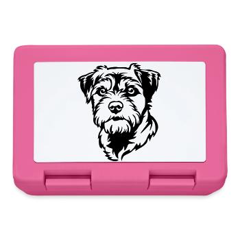 Border Terrier Head - Lunchbox - pink - Front