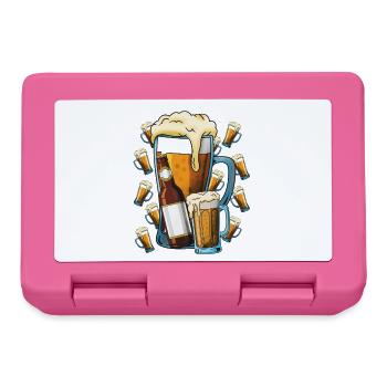 Illustration de tasse de joie de bière - Boîte à goûter - rose - Devant