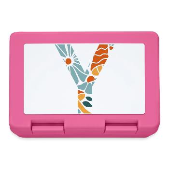 Lettre y fleurs groovy idée cadeau - Boîte à goûter - rose - Devant