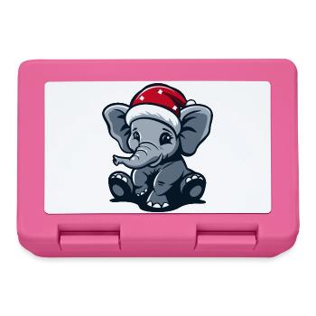 Noël des éléphants - Boîte à goûter - rose - Devant