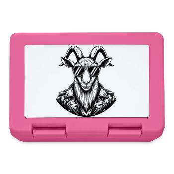 Cool billy goat with sunglasses – Line Art - Lunchbox - pink - Front