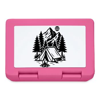 Camping Zelt Berge Wald - Brotdose - Pink - Vorne