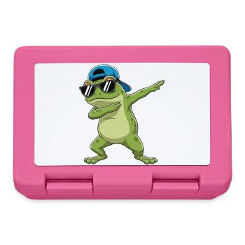 Cool Dabbing Frog Sonnenbrillen-Cartoon-Kunst - Brotdose - Pink - Vorne
