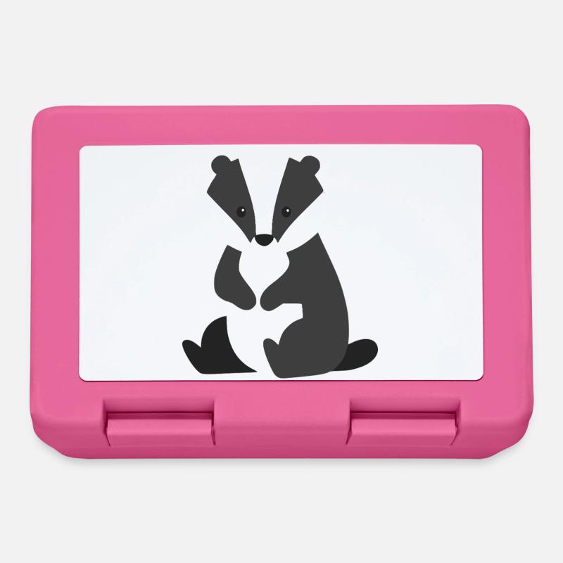 Süßer sitzender dachs minimalistischen Stil - Brotdose - Pink