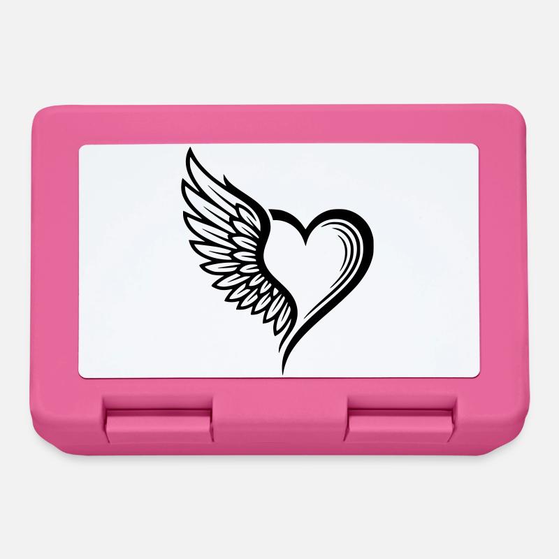 Angel Wings Heart Logo - Lunchbox - pink