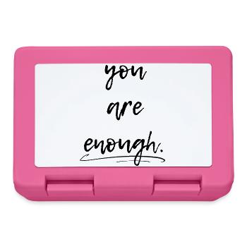 Du bist genug, you are enough - Brotdose - Pink - Vorne