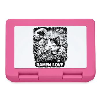 Cats Ramen Noodle Japanese Anime Manga Kawaii - Lunchbox - pink - Front