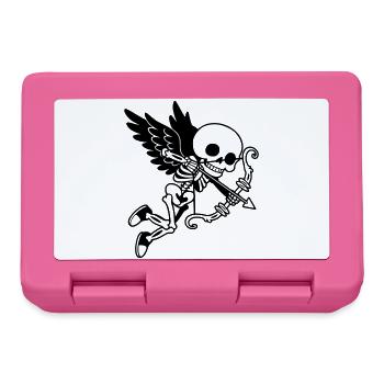 Skeleton Cupid with Wings Black - Lunchbox - pink - Front