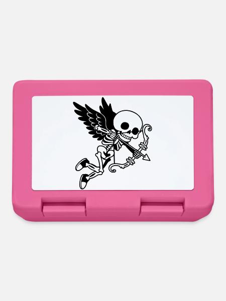 Skeleton Cupid with Wings Black - Lunchbox - pink