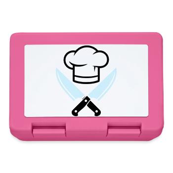 Kochmütze Messer Logo - Brotdose - Pink - Vorne
