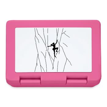 Girl climbs on rock outdoor bouldering free solo - Lunchbox - pink - Front
