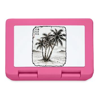 Palmen Strand Asiatisch - Brotdose - Pink - Vorne