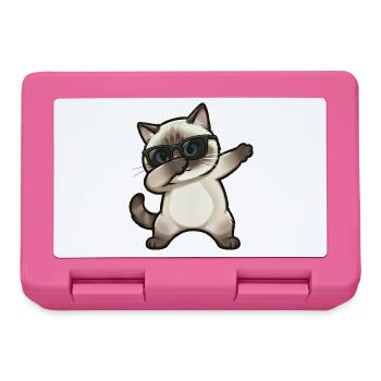 Dabbing Siamkatze - Brotdose - Pink - Vorne
