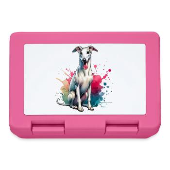 Windhund Geschenk - Brotdose - Pink - Vorne