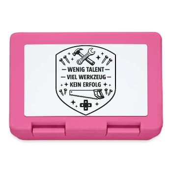 Wenig Talent Viel Werkzeug - Brotdose - Pink - Vorne