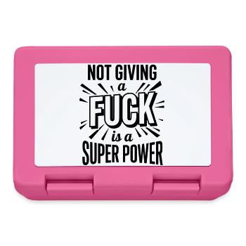Funny Not Giving A Fuck Super Power - Bold Quote - Lunchbox - pink - Front