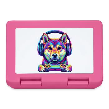 Casque Pop Art Shiba Inu Gamer pour chiens - Boîte à goûter - rose - Devant