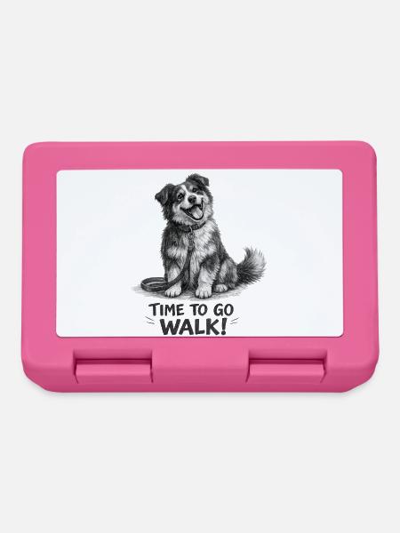 I'm Ready for the Walk Funny Dog - Lunchbox - pink