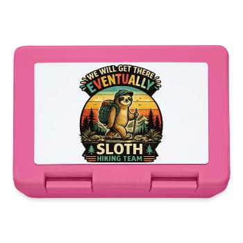 Funny Sloth Hiking Gift for Campers - Lunchbox - pink - Front