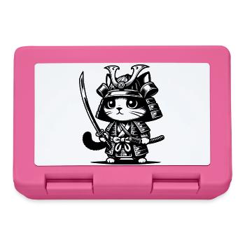 Samurai-Katze – Originalgeschenk - Brotdose - Pink - Vorne
