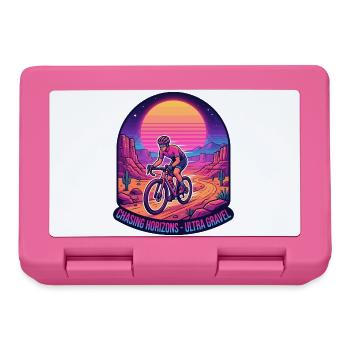Synthwave Gravel Cyclist Chasing Horizons - Lunchbox - pink - Front