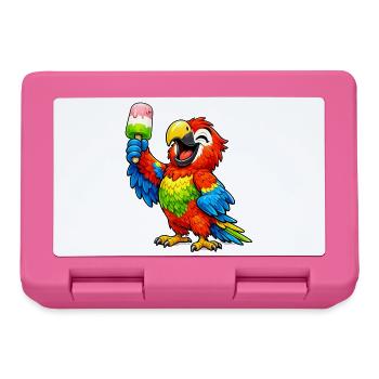 Papagei mit einem Eis - Lunchbox - pink - Front