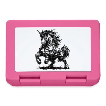 Licorne musclée au mauvais œil - Boîte à goûter - rose - Devant