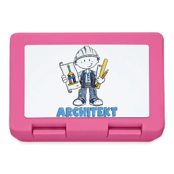 Architekt Architektur Bauplan Beruf Humor Cartoon - Brotdose - Pink - Vorne