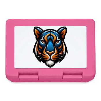 Tiger Kopf Vektor Blau Orange - Brotdose - Pink - Vorne