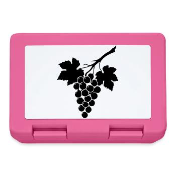 Wein Weinrebe Weintrauben schwarz Geschenk  - Brotdose - Pink - Vorne