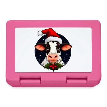 Kühe Christmas - Brotdose - Pink - Vorne