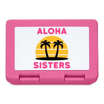 Aloha sisters (Palmen, Insel, Sonne mit Linien) - Brotdose - Pink - Vorne