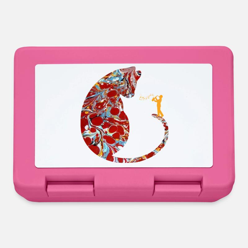 katze mit saxophon e 251 - Brotdose - Pink