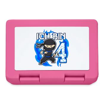 4. Geburtstag kleiner Ninja Junge 4 Jahre alt - Brotdose - Pink - Vorne